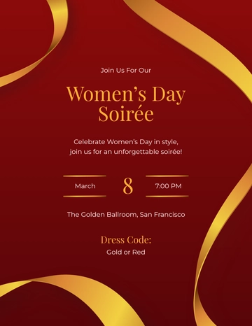 Gold and Red Background Women's Day Flyer Template - Edit Online & Download