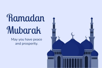 Navy Blue Ramadan Banner Template - Edit Online & Download