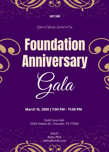 Simple Corporate Gala Invitation Template - Edit Online & Download