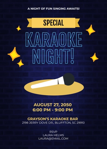 Karaoke Night Invitation Template - Edit Online & Download
