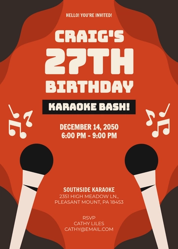 Creative Karaoke Bash Invitation Template - Edit Online & Download