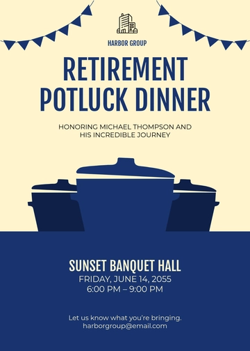 Retirement Potluck Dinner Invitation Template - Edit Online & Download