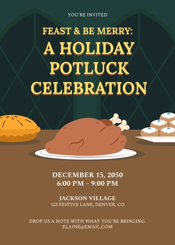 Holiday Potluck Invitation Template - Edit Online & Download
