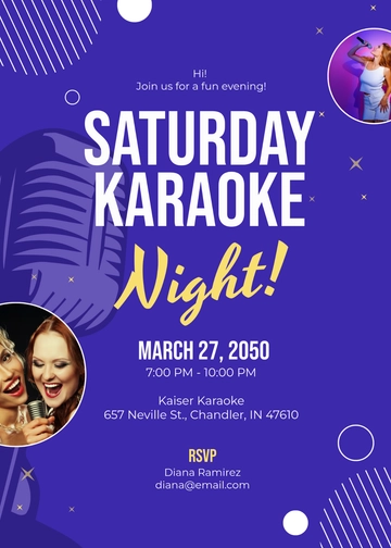 Professional Karaoke RSVP Invitation Template - Edit Online & Download