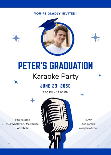 Karaoke Graduation Invitation Template - Edit Online & Download