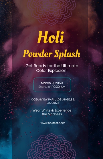 Holi Powder Splash Poster Template - Edit Online & Download