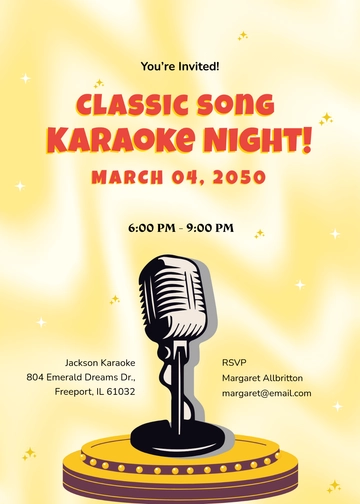 Microphone Karaoke Invitation Template - Edit Online & Download