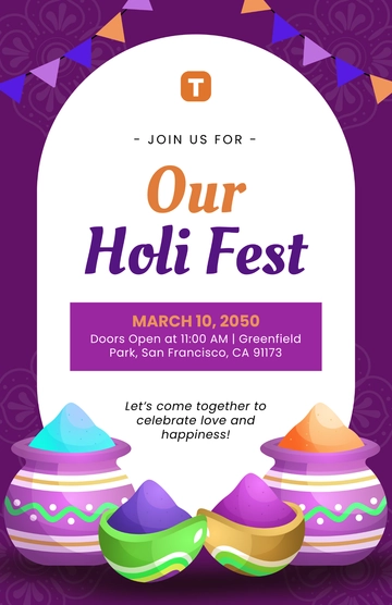 Holi Vector Poster Template - Edit Online & Download