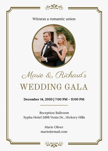 Professional Wedding Gala Invitation Template - Edit Online & Download