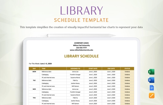 Library Schedule Template