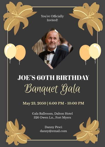 Modern Banquet Gala Invitation Template - Edit Online & Download