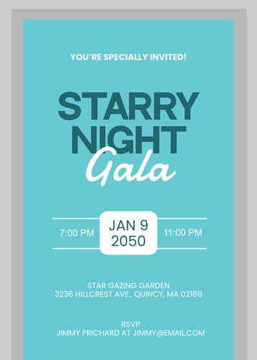Teal and Silver Gala Invitation Template - Edit Online & Download