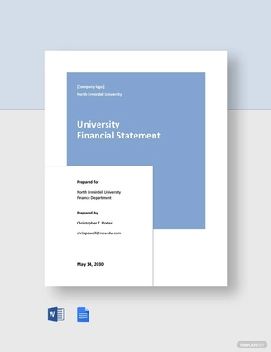 University Financial Statement Template University Financial Statement Template
