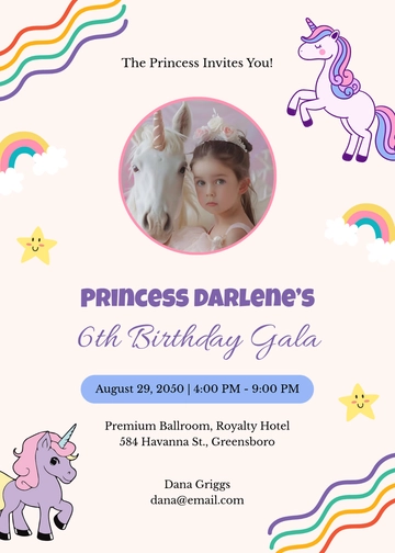 Unicorn Gala Invitation Template - Edit Online & Download