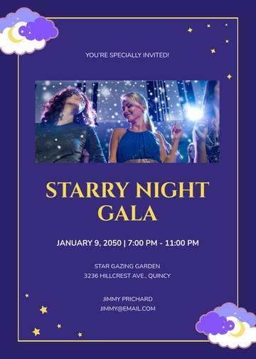 Stars Themed Gala Invitation Design Template - Edit Online & Download