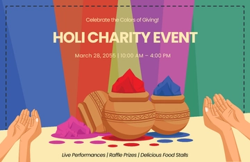 Holi Charity Event Poster Template - Edit Online & Download