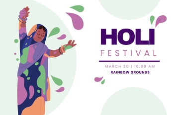 Minimalist Holi Poster Design Template - Edit Online & Download