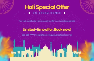 Real Estate Holi Poster Template - Edit Online & Download