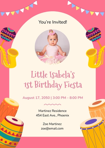 First Senorita Fiesta Invitation Template - Edit Online & Download
