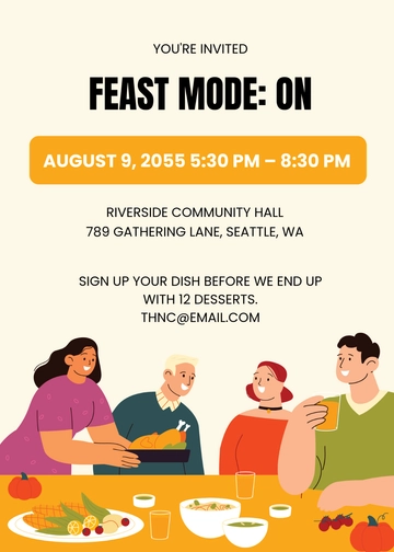 Funny Community Potluck Invitation Template - Edit Online & Download