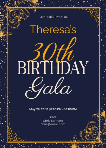 Gala Party Invitation Template - Edit Online & Download