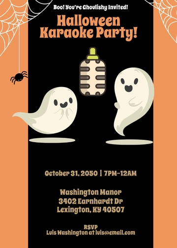 Halloween Karaoke Invitation Template - Edit Online & Download