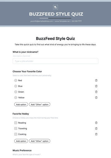 BuzzFeed Style Quiz Template - Edit Online & Download