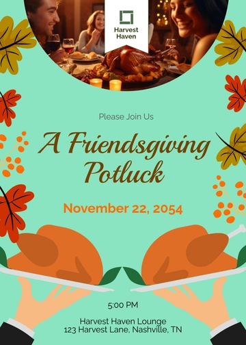 Friendsgiving Potluck Invitation Template - Edit Online & Download