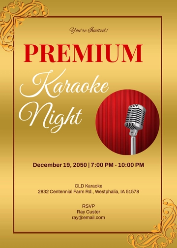 Premium Karaoke Time Invitation Template - Edit Online & Download