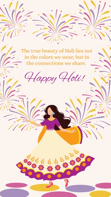 Happy Holi Wishes Quote Template - Edit Online & Download