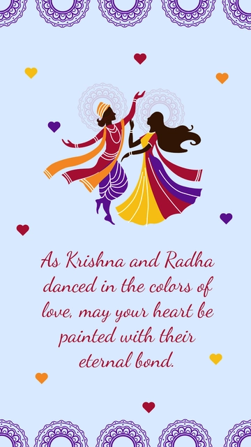 Holi Krishna Radha Quote Template - Edit Online & Download