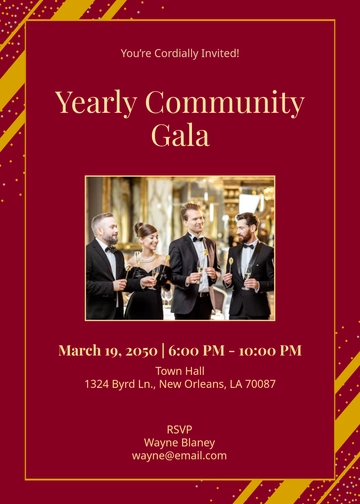 Classic Gala Invitation Template - Edit Online & Download