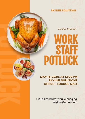 Work Staff Potluck Invitation Template - Edit Online & Download