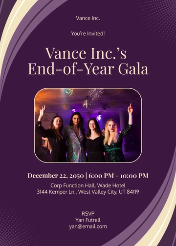 End-Of-Year Gala Invitation Template - Edit Online & Download