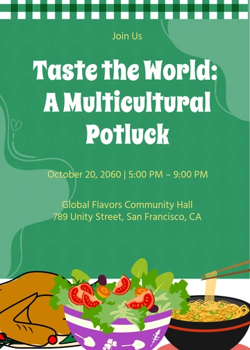 Multicultural Potluck Invitation Template - Edit Online & Download