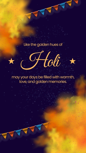 Gold Holi Celebration Quote Template - Edit Online & Download