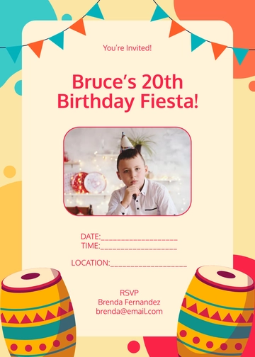 Blank Fiesta Birthday Invitation Template - Edit Online & Download