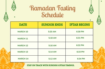Ramadan Fasting Calendar Banner Template - Edit Online & Download
