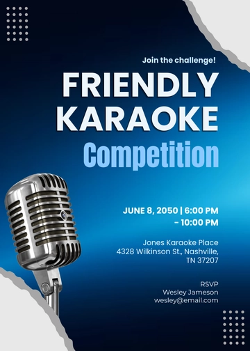Modern Karaoke Competition Invitation Template - Edit Online & Download