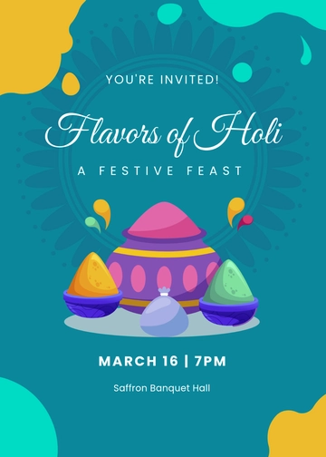 Holi Lunch Invitation Template - Edit Online & Download