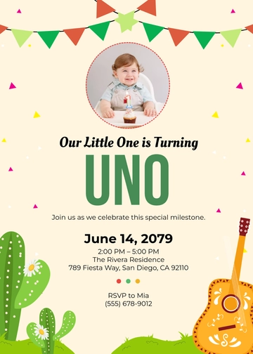 Elegant Uno Fiesta Invitation Template - Edit Online & Download