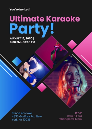 DIY Karaoke Ticket Invitation Template - Edit Online & Download