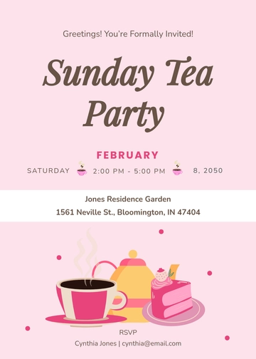 Modern Aesthetic Tea Party Invitation Template - Edit Online & Download