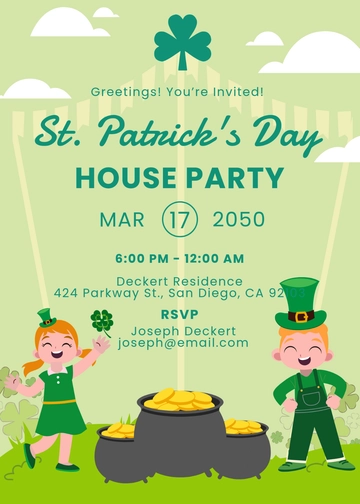 Aesthetic St. Patrick’s Day Invitation Template - Edit Online & Download