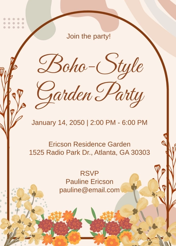 Aesthetic Boho Themed Invitation Template - Edit Online & Download