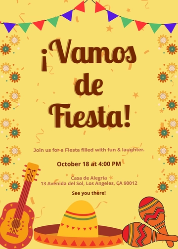 Spanish Fiesta Invitation Template - Edit Online & Download