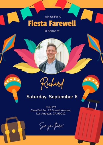 Fiesta Farewell Party Invitation Template - Edit Online & Download