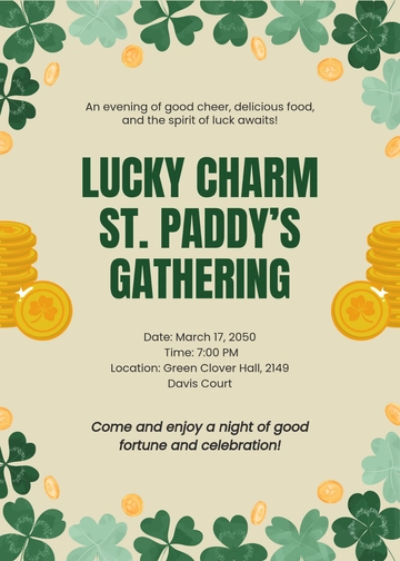 Best of Luck St. Patrick's Day Invitation Template - Download | Template.net