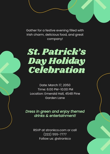 St. Patrick’s Day Invitation Background Template - Download | Template.net