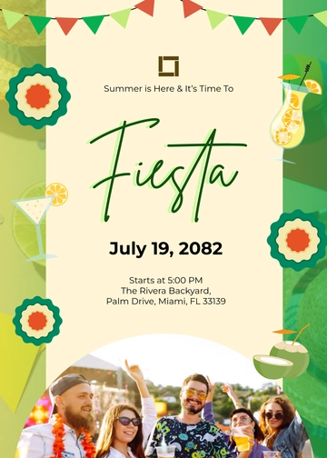 Professional Summer Fiesta Invitation Template - Edit Online & Download